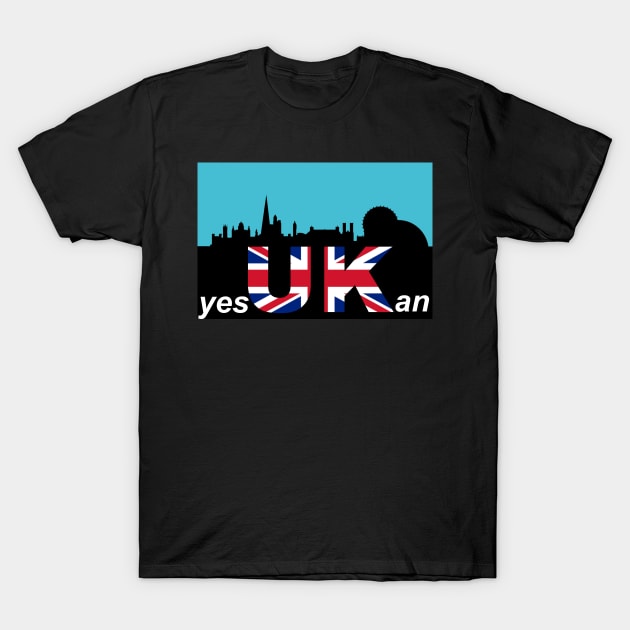 UK, flag, London cityscape T-Shirt by TyneDesigns